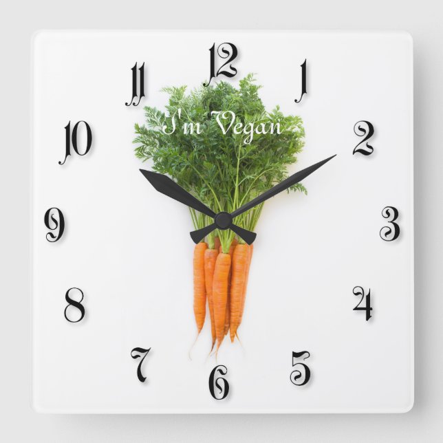 Reloj Cuadrado Carrots (Anverso)