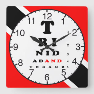 Reloj Cuadrado Carta de ojo de Trinidad and Tobago
