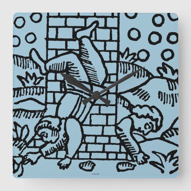 Reloj Cuadrado Carta de tarot: El manicomio (Anverso)