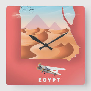 Reloj Cuadrado Cartel de viaje a Egipto