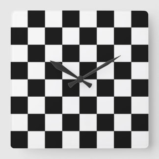Reloj Cuadrado Cartón de ajedrez