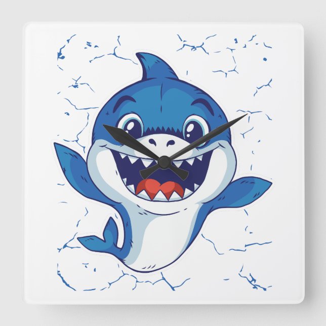 Reloj Cuadrado cartoon baby shark (Anverso)
