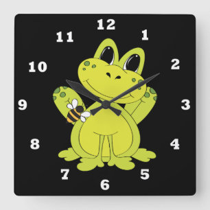 Reloj Cuadrado Cartoon frog fun wall clock
