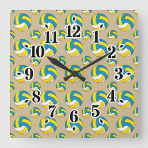 Reloj Cuadrado Cartoon Volleyball Ball