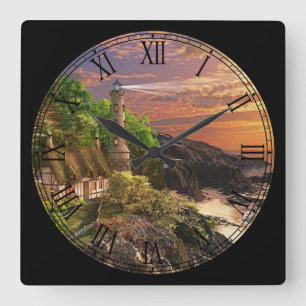 Reloj Cuadrado Casa de verano y Bella Artes de faro
