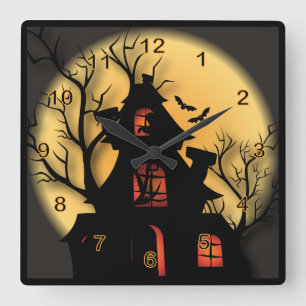 Reloj Cuadrado Casa embrujada de Halloween