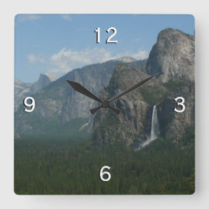 Reloj Cuadrado Cascada Bridalveil y Half Dome en Yosemite