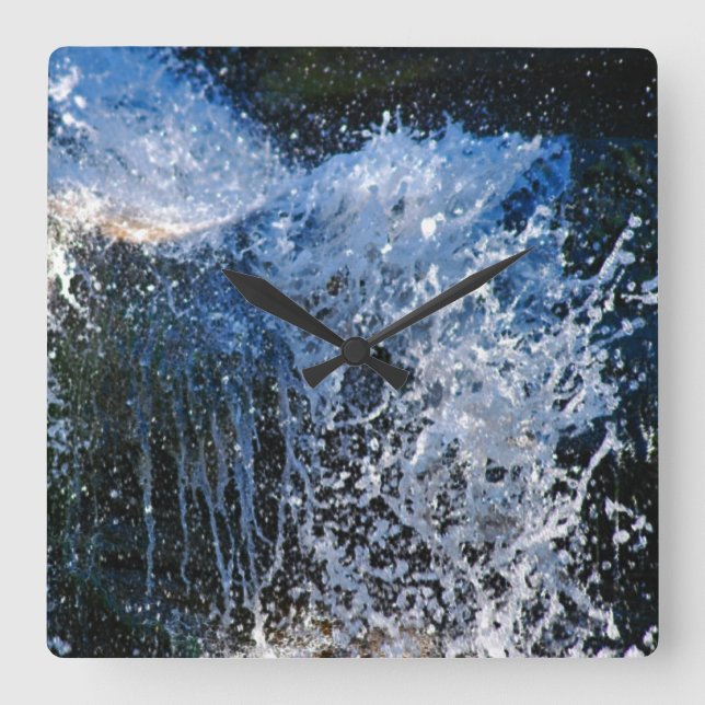 Reloj Cuadrado Cascada de agua refrescante (Anverso)