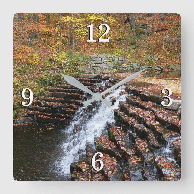 Reloj Cuadrado Cascada en Laurel Hill State Park II (Anverso)