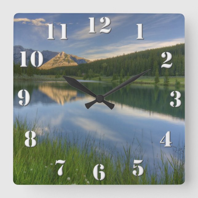 Reloj Cuadrado Cascade Ponds Canada (Anverso)