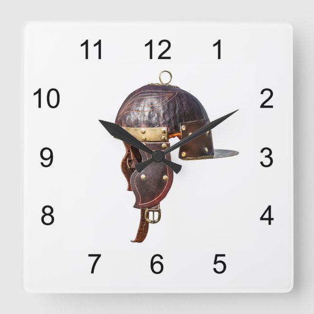 Reloj Cuadrado Casco militar romano antiguo (Anverso)