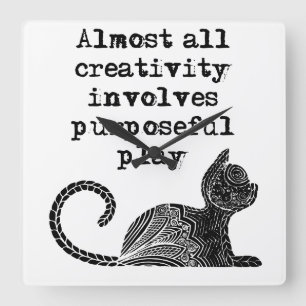 Reloj Cuadrado Casi toda la creatividad implica juego intencional