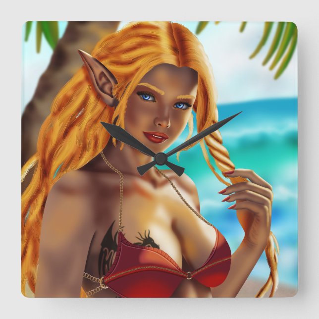 Reloj Cuadrado Cassja en la playa (Anverso)