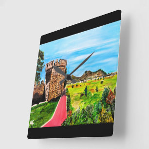 Reloj Cuadrado Castell de Benisanó Pintura de Alfred Fox