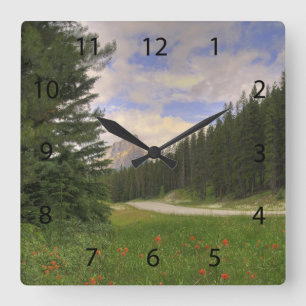 Reloj Cuadrado Castillo de Montaña Banff