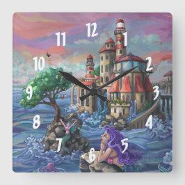 Reloj Cuadrado Castillo de Sirena