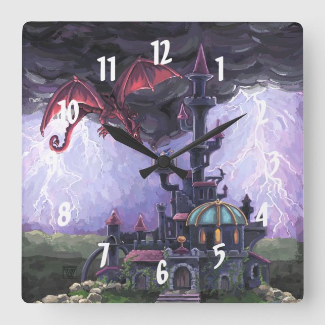 Reloj Cuadrado Castillo del Dragón (Anverso)