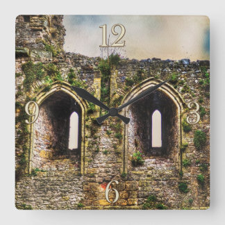 Reloj Cuadrado Castillo medieval de Chepstow Monmouthshire, Gales