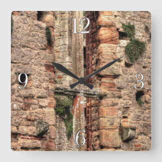 Reloj Cuadrado Castillo medieval de Chepstow Ventana antigua Rein