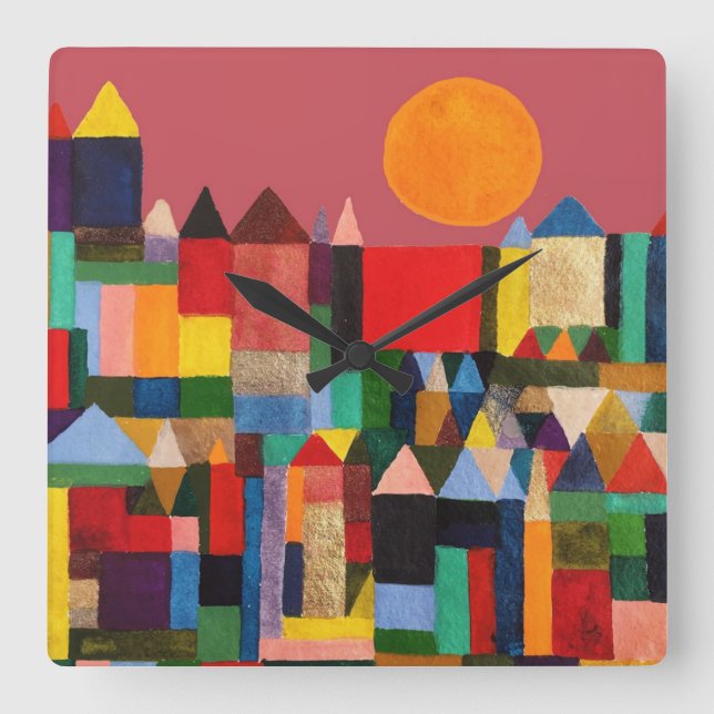 RELOJ CUADRADO CASTILLO METROPOLIS Y SOL (Anverso)