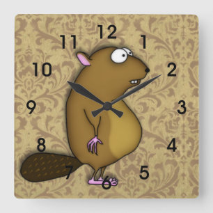 Reloj Cuadrado castor en perfil