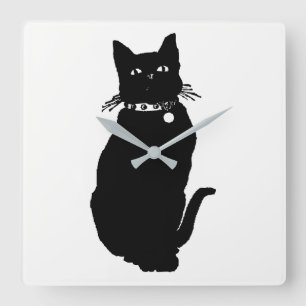 Reloj Cuadrado Cat Silhouette