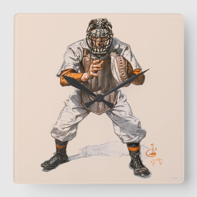 Reloj Cuadrado Catalizador de béisbol (Anverso)