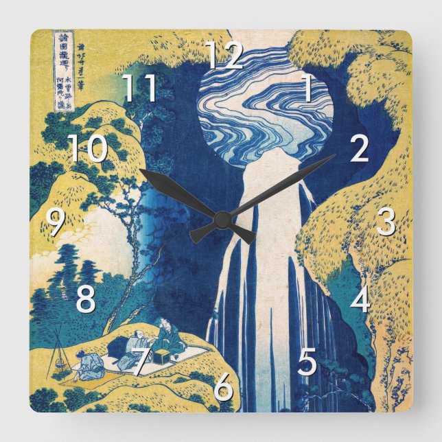Reloj Cuadrado Cataratas de Katsushika Hokusai - Amida (Anverso)