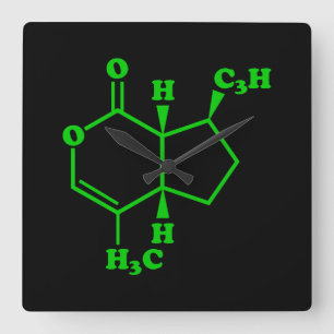 Reloj Cuadrado Catnip Nepetalactona Fórmula Química Molecular