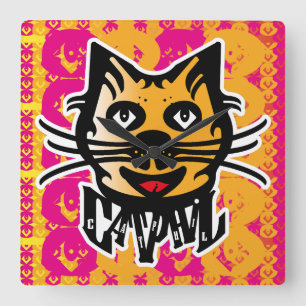 RELOJ CUADRADO CATPHIL CAT YELLOW BY MASANSER PIXELAT