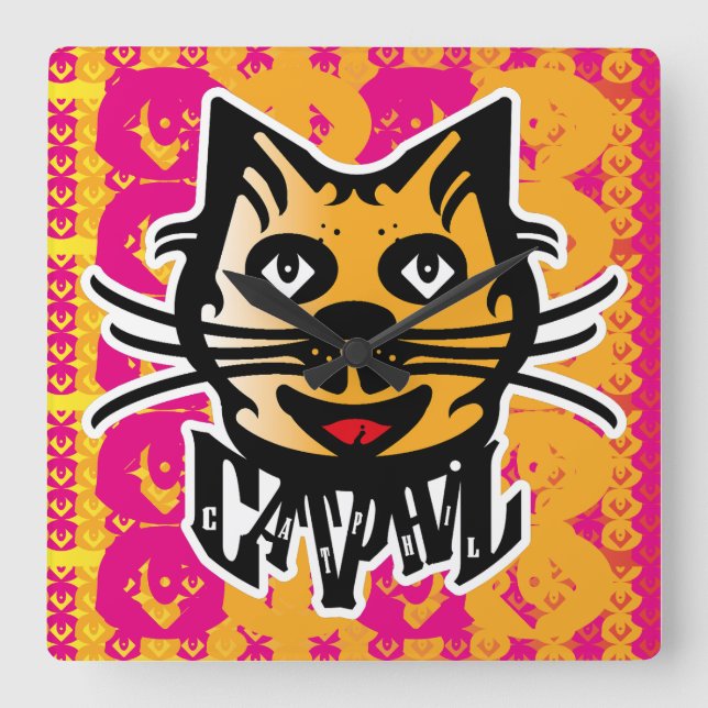 RELOJ CUADRADO CATPHIL CAT YELLOW BY MASANSER PIXELAT (Anverso)