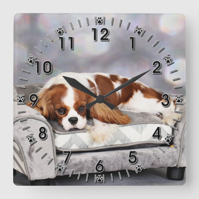 Reloj Cuadrado Cavalier King Charles Spaniel - Remington (Anverso)