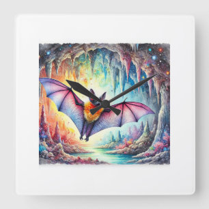 Reloj Cuadrado Cave Bat 010824AREF117 - Watercolor