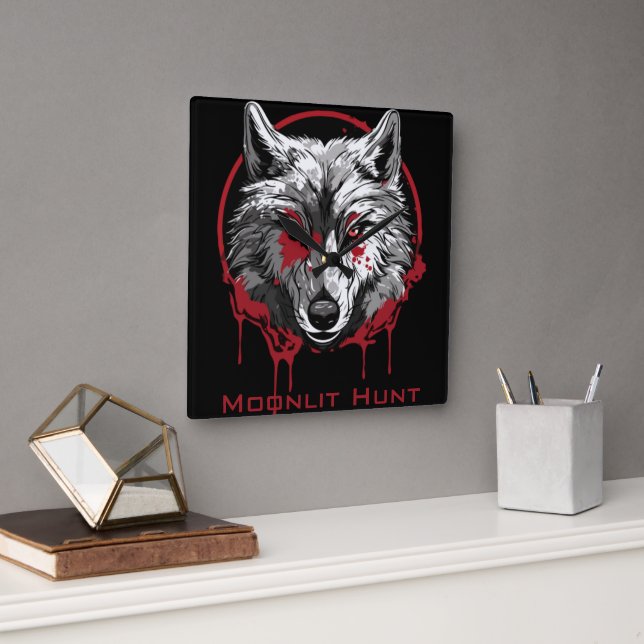 Reloj Cuadrado Caza de la luna (Oficina)