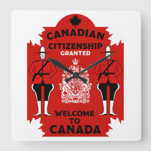 Reloj Cuadrado Celebración de la ciudadanía canadiense