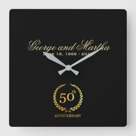 Reloj Cuadrado Celebrando el 50 aniversario. ¡Personalizable.
