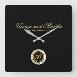 Reloj Cuadrado Celebrando el 50 aniversario. ¡Personalizable.