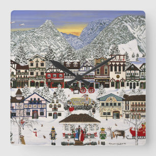 Reloj Cuadrado Celebrando las vacaciones en Leavenworth