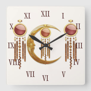 Reloj Cuadrado Celestial Elegance 3D New Age