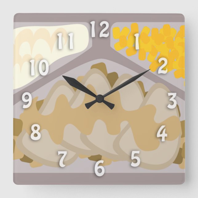 Reloj Cuadrado Cena congelada Tiempo de diversión Diseño de arte  (Anverso)