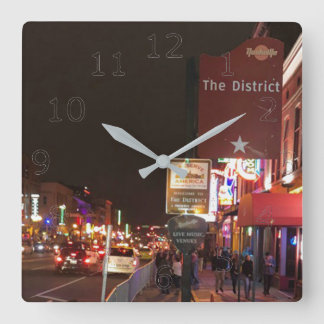Reloj Cuadrado Centro de Fila de Música de Nashville Tennessee