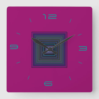 Reloj Cuadrado Centro Rosa/ Patrón Rico > Bloques de pared cuadra