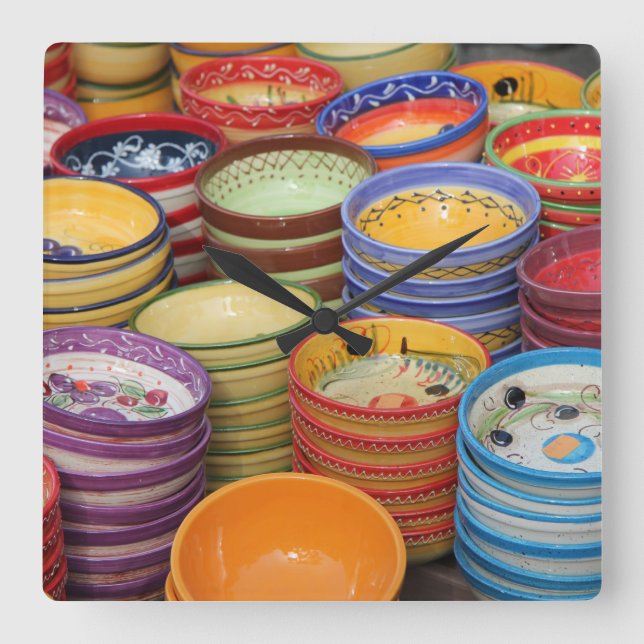 Reloj Cuadrado Cerámica en la Provenza (Anverso)