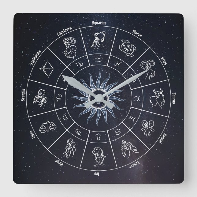 Reloj Cuadrado cercle astrologique (Anverso)