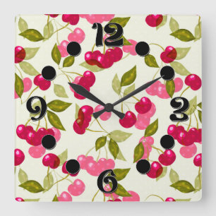 Reloj Cuadrado Cerezo de madriguera