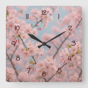 Reloj Cuadrado Cerezo en flor Serenity