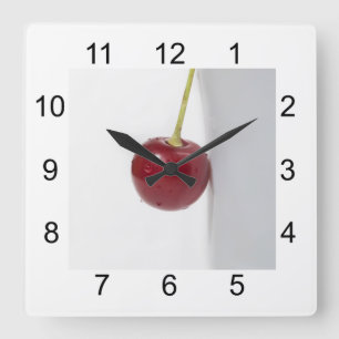 Reloj Cuadrado Cerezo rojo