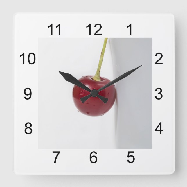 Reloj Cuadrado Cerezo rojo (Anverso)