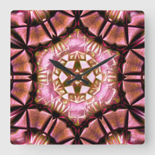 Reloj Cuadrado Cerradura en salmón rosado cepillado con hilo quem