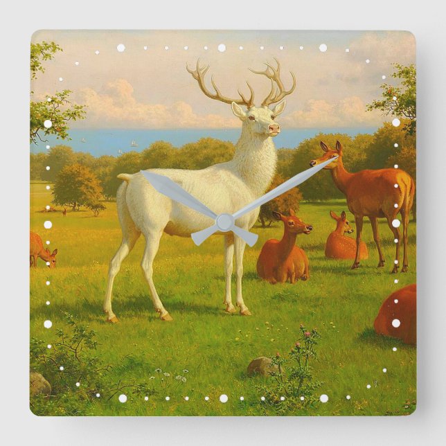 Reloj Cuadrado Cerveza Blanca En Campo Abierto Naturaleza Vida Si (Anverso)